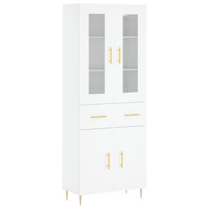 vidaXL Висок шкаф, бял, 69,5x34x180 см, инженерно дърво
