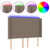 vidaXL LED горна табла за легло, таупе, 147x16x118/128 см, плат
