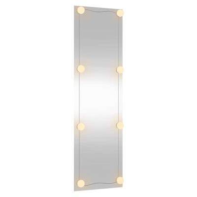 vidaXL Стенно огледало с LED лампи 30x100 см стъкло правоъгълно