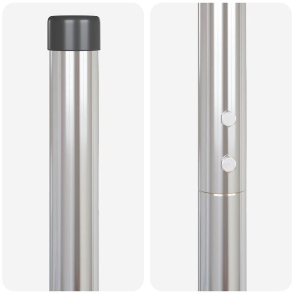 vidaXL Стълб за ограда. 12 pcs Сребрист Прахово покритие стомана