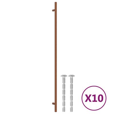 vidaXL Дръжки за шкафове, 10 бр, бронз, 480 мм, неръждаема стомана