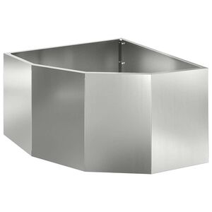 vidaXL Ъглов сандък за цветя Сребристо 60 x 60 x 35 cm