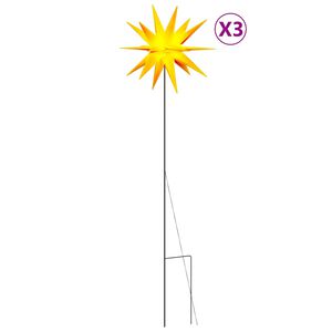 vidaXL Коледни лампи с шипове, 3 бр, LED, сгъваеми, жълта, 57 см