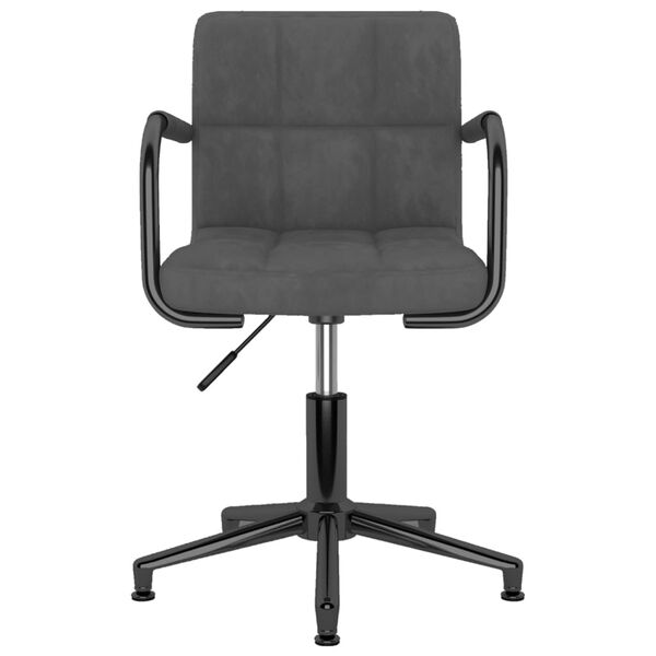 vidaXL Въртящи се трапезни столове, 2 бр, тъмносиви, кадифе