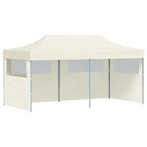 vidaXL Сгъваема pop-up парти шатра, кремава, 3x6 м