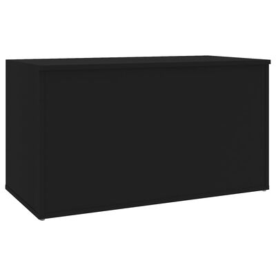 vidaXL Сандък за съхранение, черен, 84x42x46 см, инженерна дървесина