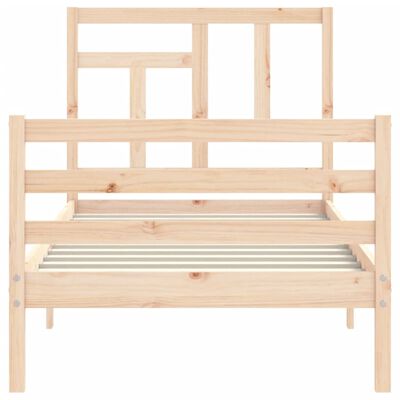 vidaXL Рамка за легло с табла Single масивна дървесина