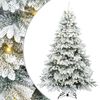 vidaXL С изкуствено коледно дърво с поставка Бяло 240 cm PE и PVC