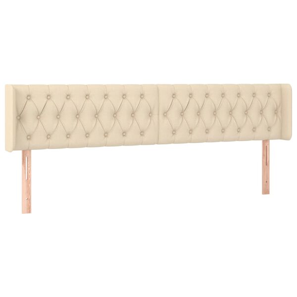 vidaXL Горна табла за легло, кремава, 203x16x78/88 см, плат