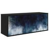 vidaXL Стенен телевизионен шкаф RAALTE 102 x 33 x 40 см Черен дъб