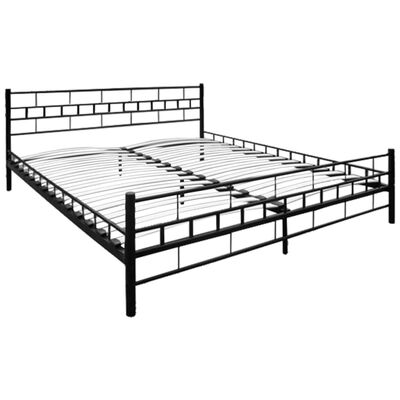 vidaXL Рамка за легло, черна, метал, 160x200 см