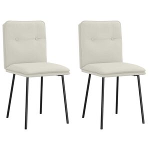 vidaXL Трапезни столове, 2 бр, кремави, кадифе