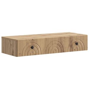 vidaXL Стенен страничен масичка 87,5 x 34,5 x 17 см Дъб артизан