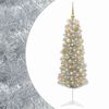vidaXL Изкуствена тясна коледна елха с топка 150 см 150 LED светодиода