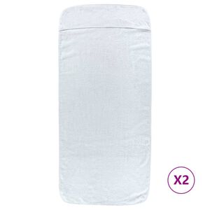 vidaXL Плажни кърпи 2 бр бели 60x135 см текстил 400 GSM