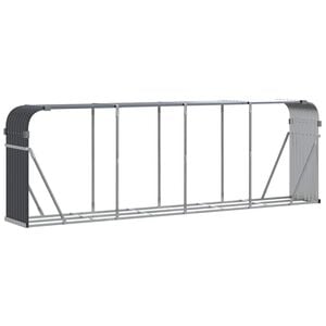 vidaXL Поставка за дърва, антрацит, 300x45x100 см, поцинкована стомана