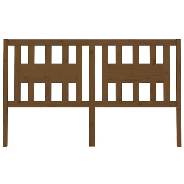 vidaXL Табла за спалня, меденокафява, 126x4x100 см, бор масив