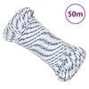 vidaXL Въже за лодка бяло 4 мм 50 м полипропилен