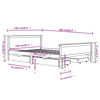 vidaXL Рамка за легло с 4 чекмеджета, бор масив, 140x200 см