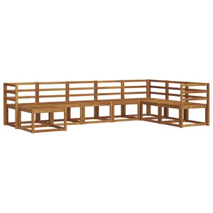 vidaXL Комплект дивани за открито 8 pcs Натурален и Антрацит