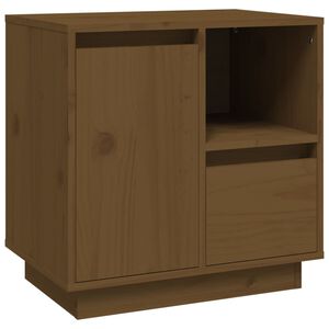 vidaXL Нощно шкафче, меденокафяво, 50x34x50 см, борово дърво масив