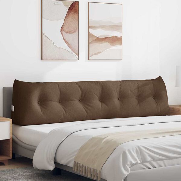 vidaXL Възглавница за гръб Кафяво 200 x 24 x 50 см текстил