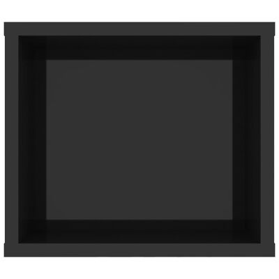 vidaXL Окачен TВ шкаф, черен гланц, 100x30x26,5 см, ПДЧ