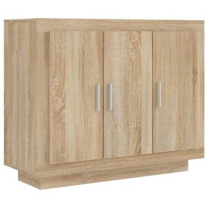 vidaXL Сайдборд, дъб сонома, 92x35x75 см, инженерно дърво
