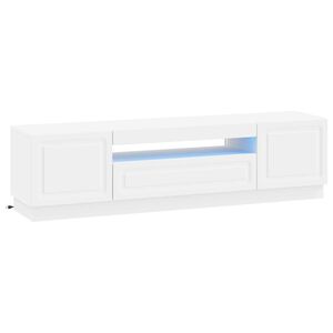 vidaXL LED телевизионен кабинет Бяло Инженерна дървесина