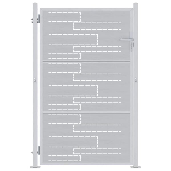 vidaXL Градинска врата Сребрист 100 x 125 cm Неръждаема стомана