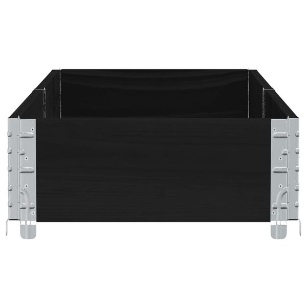 vidaXL Градинска кашпа, черен, 150x50 см, борова дървесина масив