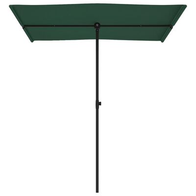 vidaXL Градински чадър с алуминиев прът, 180x110 см, зелен