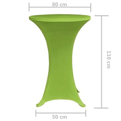 vidaXL Покривки за маса, еластични, 2 бр, 80 см, зелени