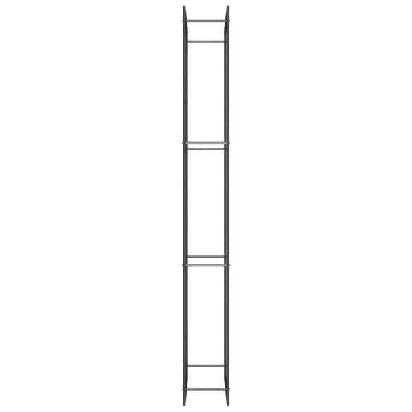 vidaXL Стойка за дърва за огрев, матово черна, 80x28x222 см, стомана