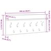 vidaXL Стенен закачалка за палта с рафт Сив Сонома 100 x 40 x 12 см