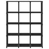 vidaXL Рафт с 12 кубични отделения, черен, 103x30x141 см, плат