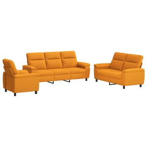 vidaXL Комплект дивани 3 pcs Тъмен жълт Текстил