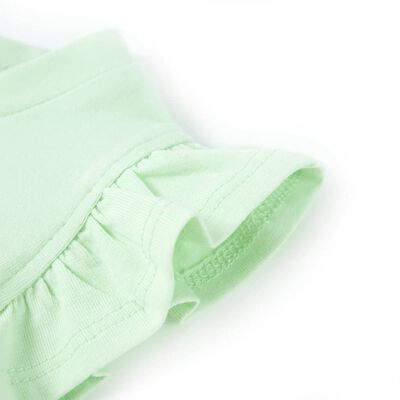 Детска тениска с ръкави волани, меко зелено, 92