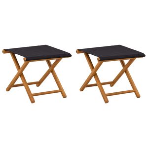 vidaXL Шезлонг 2 pcs Плътно евкалиптово дърво Черно