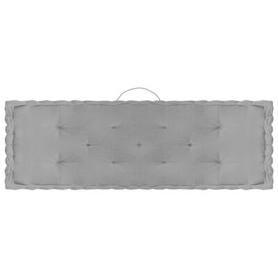 vidaXL Палетни възглавници за под, 4 бр, сиви, памук
