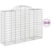vidaXL Габионни кошници арка 18 бр 200x50x140/160см поцинковано желязо