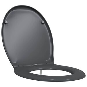 vidaXL Тоалетна седалка Антрацит 47 x 37 x 4 см Дуропласт