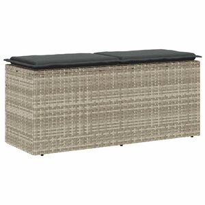vidaXL Градинска пейка с възглавница Светло сиво 110x40x44 cm