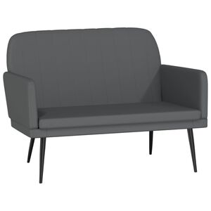 vidaXL Пейка, сива, 107x80x81 см, изкуствена кожа