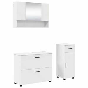 vidaXL Комплект мебели за баня 3 бр. Бяло 76,5 x 35 x 64 см
