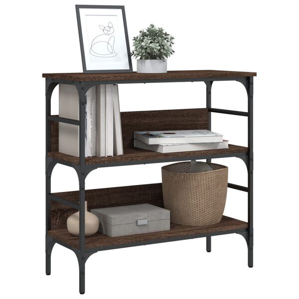 vidaXL Конзолна маса, кафяв дъб, 75x32x75 см, инженерно дърво