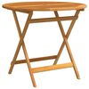 vidaXL Сгъваема градинска маса, &Oslash;90x75 см, евкалипт масив