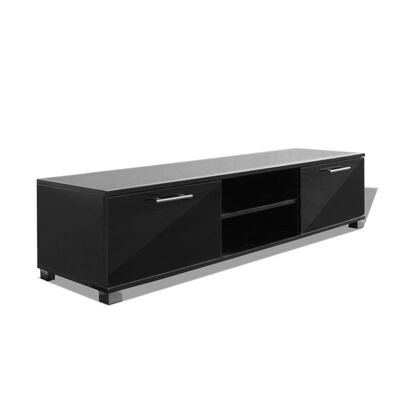 vidaXL ТВ шкаф, черен гланц, 120x40,5x35 см