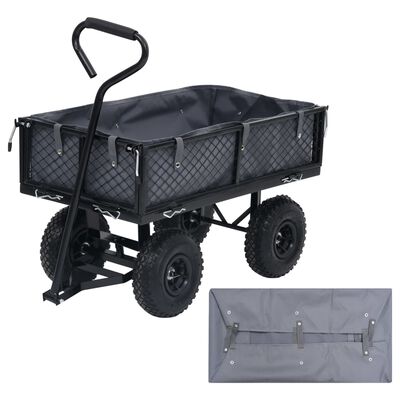 vidaXL Покривало за градинска количка, тъмносиво, 81x41x21 см, текстил