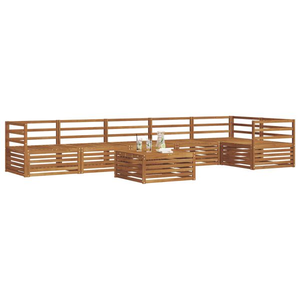 vidaXL Комплект дивани за открито 7 pcs Естествен